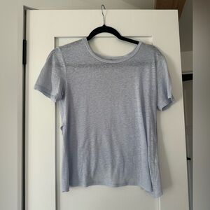 Banana Republic Light Blue Cross Back Linen Blend Tee - Size XS